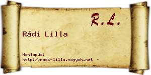 Rádi Lilla névjegykártya